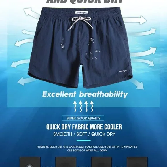 Mens Swim Trunks 5 with Mesh Lining Quick Dry Bathing Suits for Men Swim Shorts